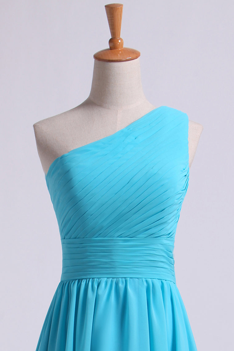 2013 One Shoulder Bridesmaid Dresses A Line Knee Length Chiffon With Ruffle