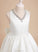Sweep Satin Flower Train With Beading Jewel Ball-Gown/Princess Dress Girl V-neck Sleeveless Flower Girl Dresses -