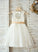 Neck Knee-length Flower Girl Dresses Scoop Satin/Tulle/Lace A-Line Sleeveless With Flower Hole - Pancy Girl Sash/Bow(s)/Back Dress