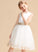 - Satin/Lace Flower Girl Scoop Knee-length Sash With Neck Dress Flower Girl Dresses A-Line/Princess Sleeveless Anika