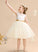 Neck Dress Appliques/V Scoop Flower Girl Dresses Knee-length Flower A-Line Sleeveless - Back With Satin/Tulle/Lace Alisa Girl