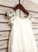 Tea-length Lace Quintina Flower Girl Dresses Flower Dress Sleeveless Scoop With A-Line/Princess - Girl Chiffon Neck