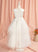 Ankle-length Flower Girl Dresses Lace/Beading Sleeveless Neck Essence Ball-Gown/Princess Dress Flower Girl - Satin/Tulle With Scoop