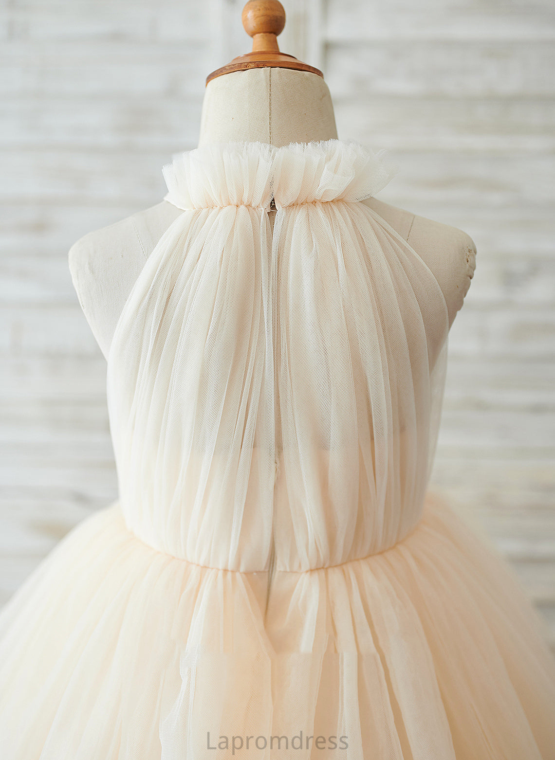 Dress Sleeveless Flower Girl Dresses Tulle Girl Ella Floor-length High Neck Ball-Gown/Princess - Flower