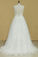 2023 Plus Size V-Neck Wedding Dresses A-Line Court Train Tulle With Applique & Belt Covered Button