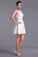 2023 Homecoming Dresses Scoop A Line Satin&Lace