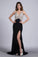 2023 Full Beaded Tulle Bodice Backless Sexy Prom Dress Court Train Black
