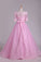 2023 Wedding Dresses Boat Neck Half Sleeves Floor Length Organza & Lace With Applique
