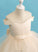 Knee-length - Satin/Tulle Zariah Sleeveless Ball-Gown/Princess Scoop Neck Dress Beading/Bow(s) Flower Girl Dresses Flower With Girl