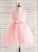 Ball-Gown/Princess Neck - Sleeveless Bow(s) Tulle/Lace Flower Girl Flower Girl Dresses Dress With Scoop Jennifer Knee-length