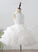 Girl Dress Aimee - Sleeveless Court Organza/Satin With Scoop Flower Girl Dresses Neck Train Ball-Gown/Princess Ruffles/Beading/Appliques Flower