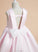 Scoop Flower A-Line Neck Satin Dress Girl Avah Beading/Bow(s) Flower Girl Dresses - Knee-length Sleeveless With