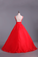 2023 Deep V Neckline Prom Dress Organza Floor Length Backless Sexy Red