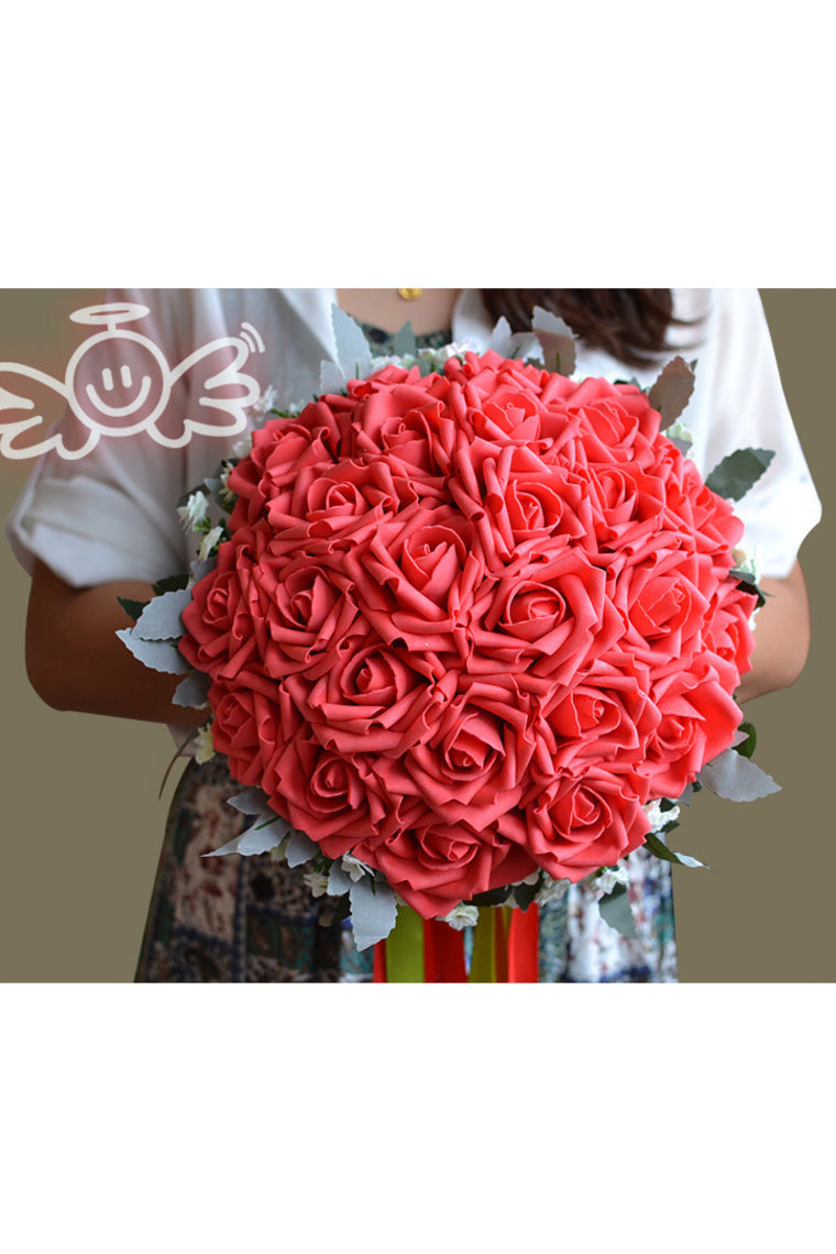 Round Artificial Silk Bridal Bouquets