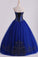 2023 Dark Royal Blue Ball Gown Sweetheart Floor Length Quinceanera Dresses With Beading