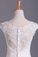 2023 New A-Line Wedding Dresses Bateau Court Train Covered Button Tulle & Lace Applique