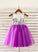 Sleeveless Scoop - Tulle Lilia With Neck Lace Dress A-Line Girl Flower Girl Dresses Knee-length Flower