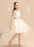 Neck Dress Appliques/V Scoop Flower Girl Dresses Knee-length Flower A-Line Sleeveless - Back With Satin/Tulle/Lace Alisa Girl