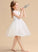Flower Girl Dresses A-Line/Princess Sleeveless Knee-length Girl Flower Dress Back Neck Gia Satin/Tulle/Lace Scoop - Hole With
