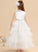 Asymmetrical Sleeveless Dress With Flower Girl Dresses Ball-Gown/Princess (Detachable sash) - Sash/Beading Girl Scoop Tulle Neck Madeleine Flower