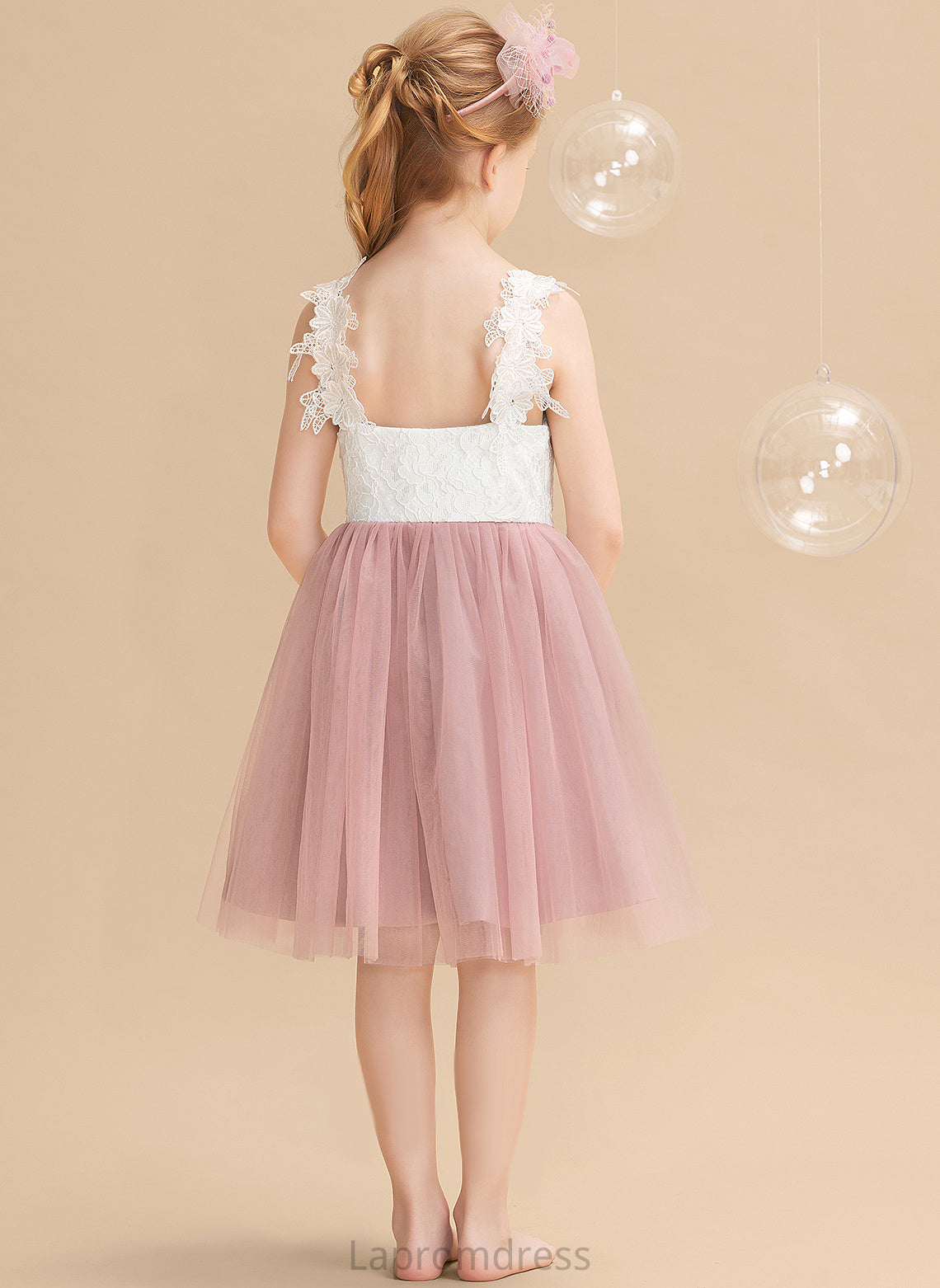 Dress Knee-length Sleeveless A-Line V-neck Tulle/Lace - Flower Girl Dresses Amaya Girl Flower