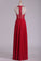2023 V Neck Prom Dresses A Line Chiffon With Applique And Beads Open Back Floor Length