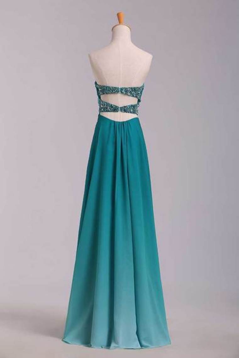 2023 Prom Dresses A Line Sweetheart Floor Length Cross Back Colorful