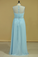 2023 Plus Size Scoop A Line Evening Dresses Chiffon With Ruffles And Sash