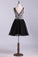 2023 V-Neck Homecoming Dresses A-Line Short Beaded Bodice Tulle