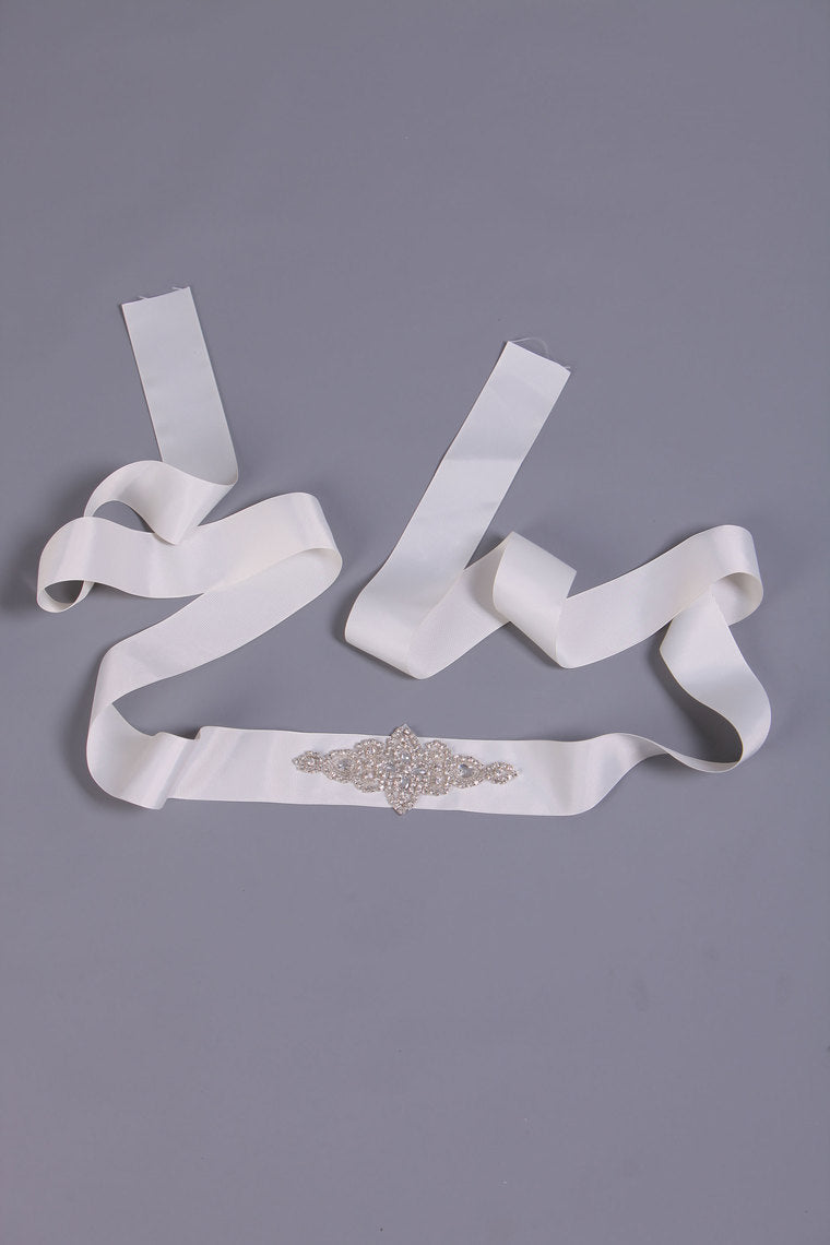 Simple Satin Wedding/Evening Ribbon With Beading