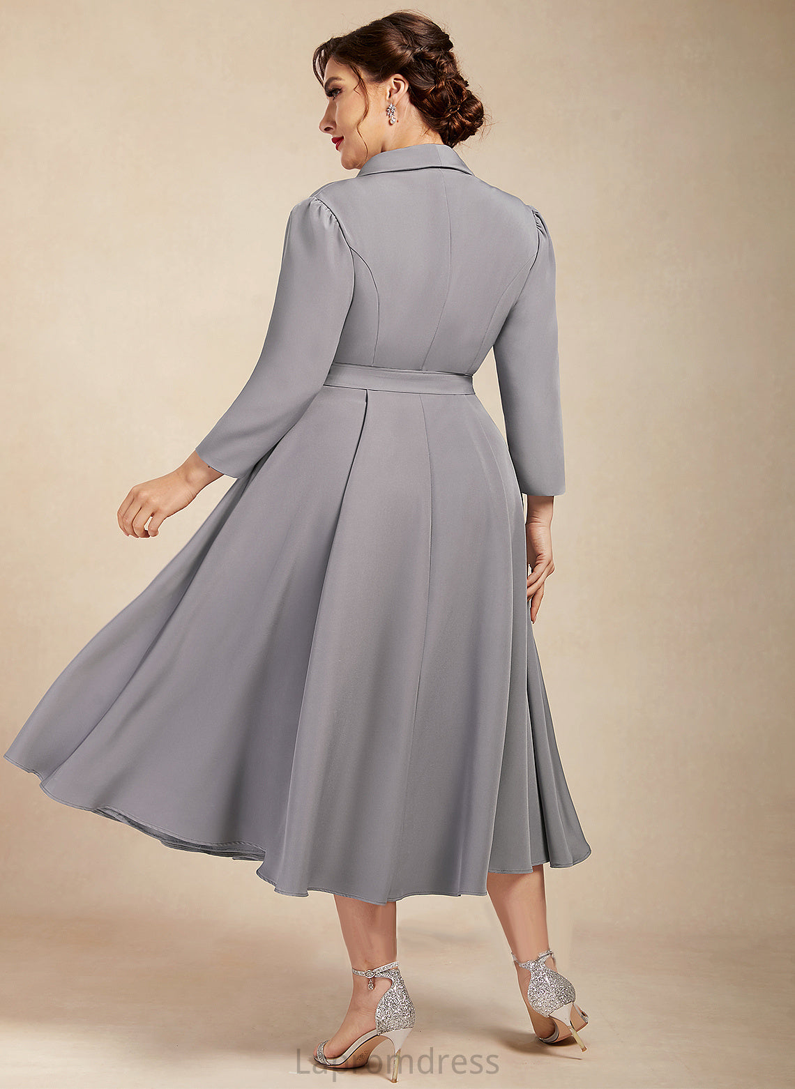 V-Neck Dresses Stretch Formal Dresses Evangeline Crepe A-line