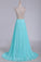 2023 V Neck Beaded Bodice A Line Prom Dresses Chiffon & Tulle Sweep Train