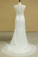 2023 Lace Wedding Dresses Sheath V-Neck Court Train Beaded Neckline