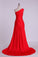 2023 One Shoulder Pleated And Fitted Bodice Prom Dress Pick Up Shirred Skirt Court Train