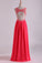 2023 Open Back V Neck Prom Dresses Beaded Bodice Chiffon Floor Length