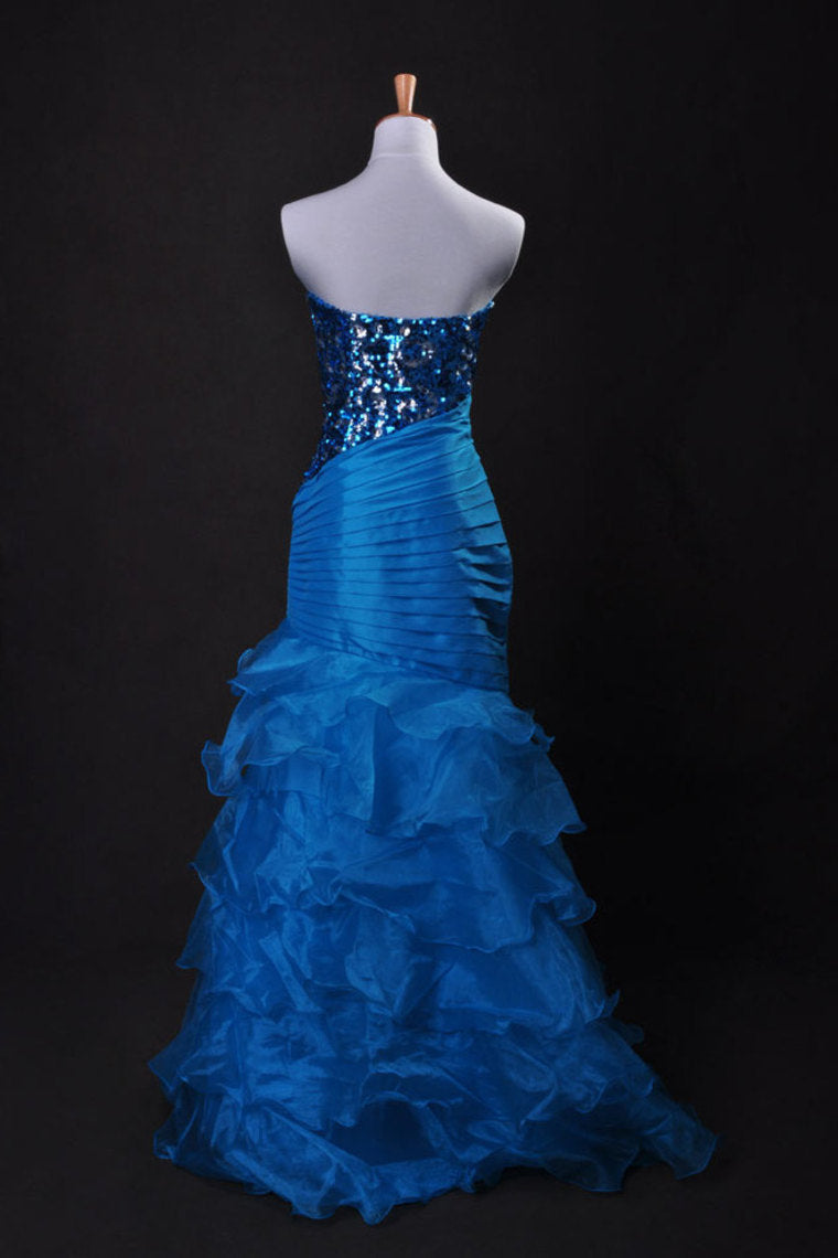 Cheap Prom Dresses Blue  Sweetheart Floor Length Organza Taffeta Cz