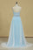 2023 Two-Piece Halter A Line Prom Dresses With Beading And Rhinestones Bicolor Chiffon & Tulle
