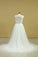 2023 Plus Size  Wedding Dresses A-Line Bateau Court Train V-Back Tulle