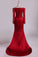 2023 Prom Dresses Mermaid/Trumpet Spandex With Applique Sweep Train Red