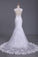 2023 Wedding Dresses Mermaid Straps Tulle With Applique Court Train Open Back