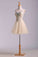 2023 Lovely Homecoming Dresses A Line Sweetheart Short Mini Color Champagne