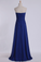2023 Classic Prom Dresses Strapless A Line Chiffon Floor Length With Ruffles And Beads