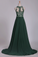 2023 Scoop Chiffon With Applique And Beads Prom Dresses A Line Sweep Train